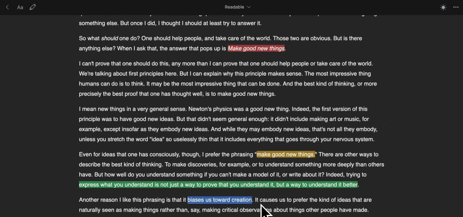 Add Notes to Highlights GIF
